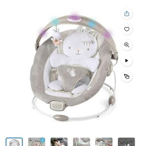 Gray Baby Bouncer with Animal Print